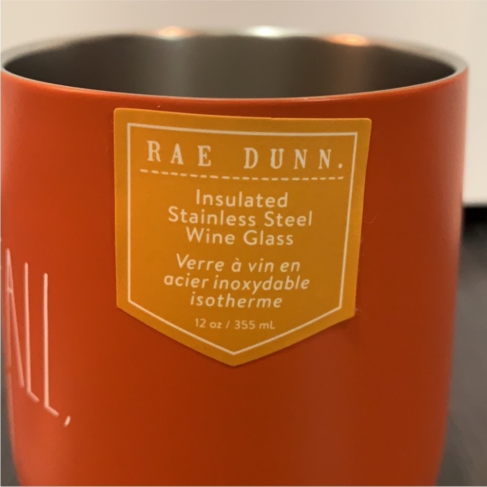 RAE DUNN HAPPY FALL YALL Orange Stainless Steel Insulated Wine Tumbler NEW - Picture 3 of 5